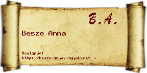 Besze Anna névjegykártya
